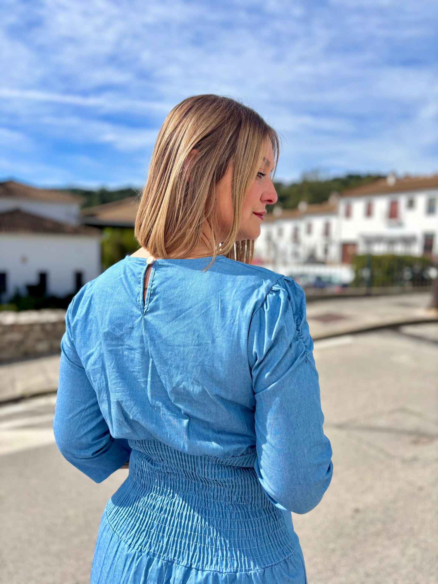 Vestido efecto vaquero