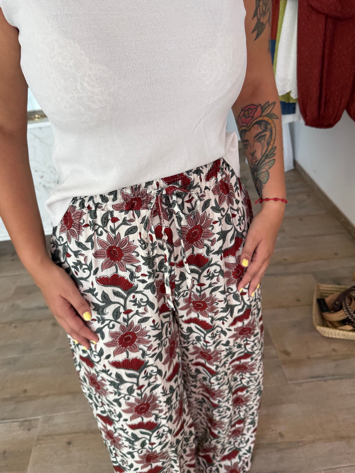Pantalón recto peonia