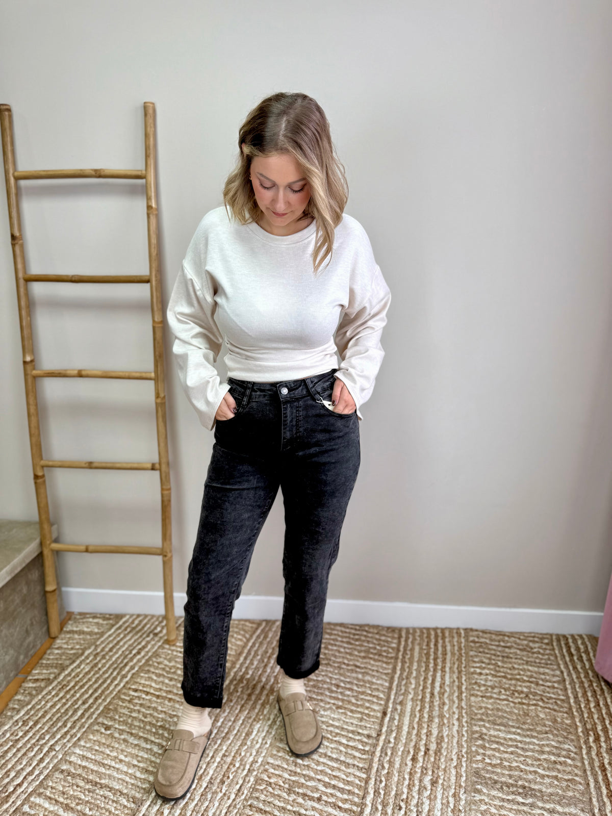 Pantalón Monfit negro lavado