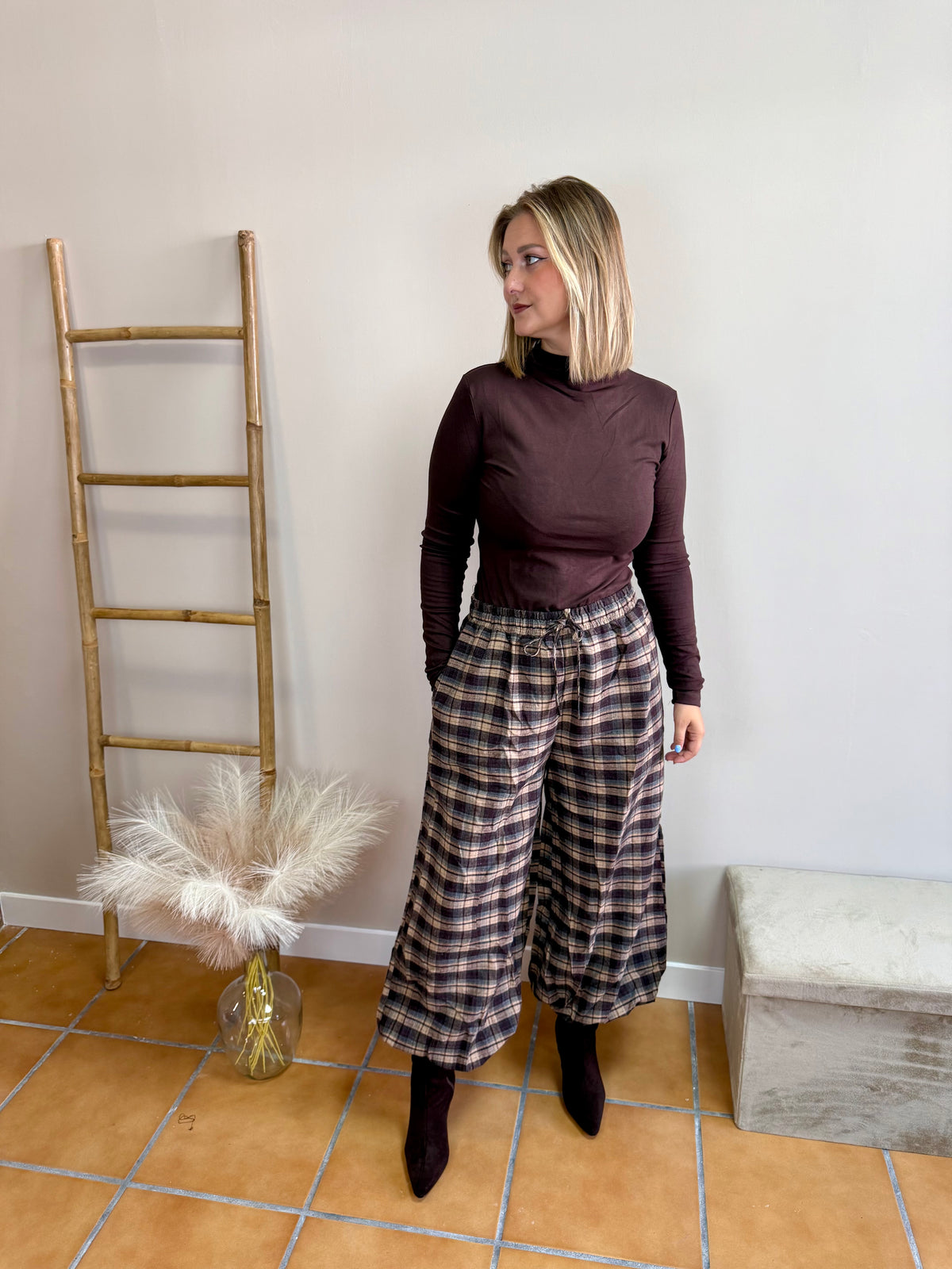 Pantalon boho cuadros