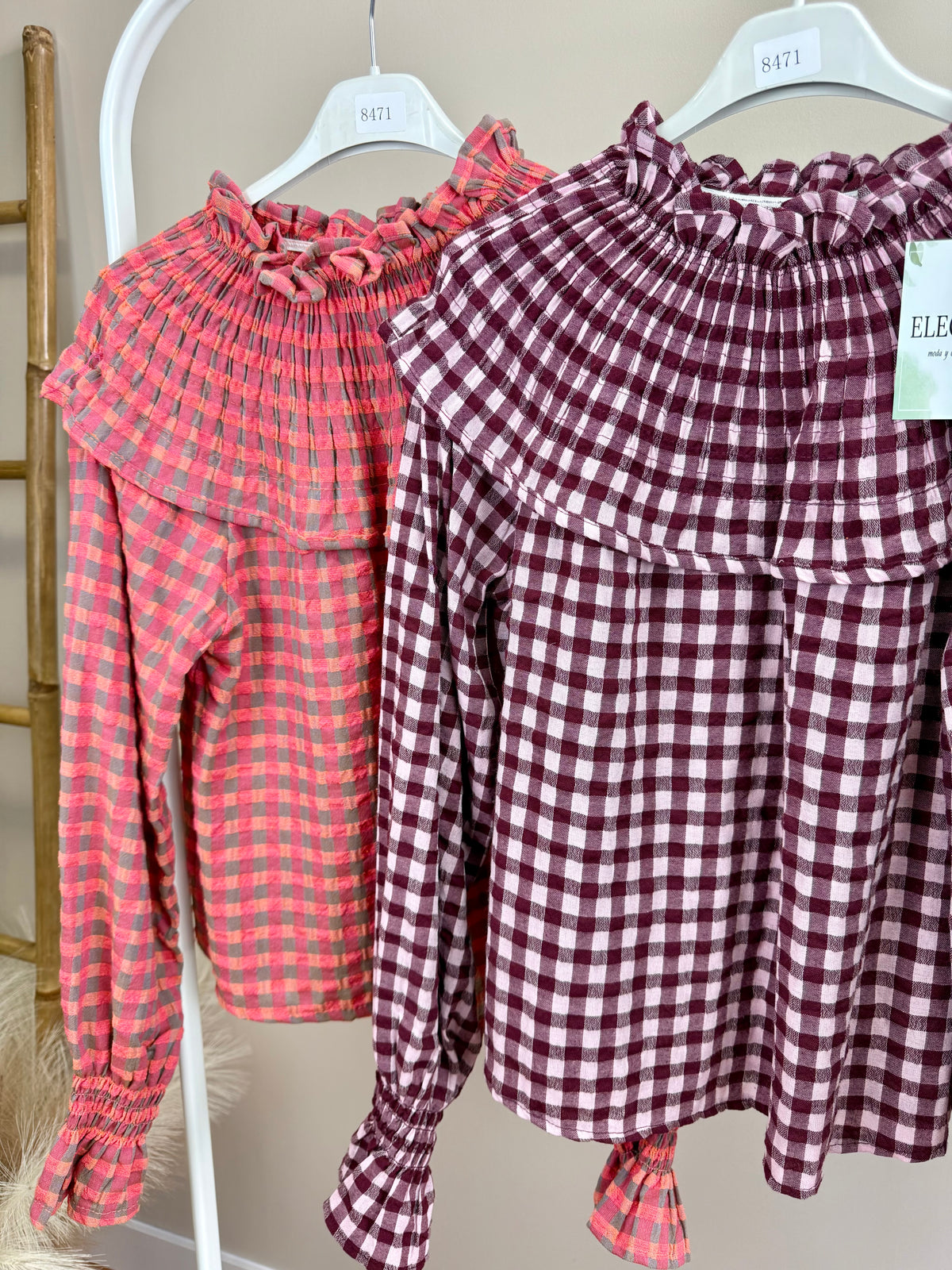 Blusa Vichy flúor