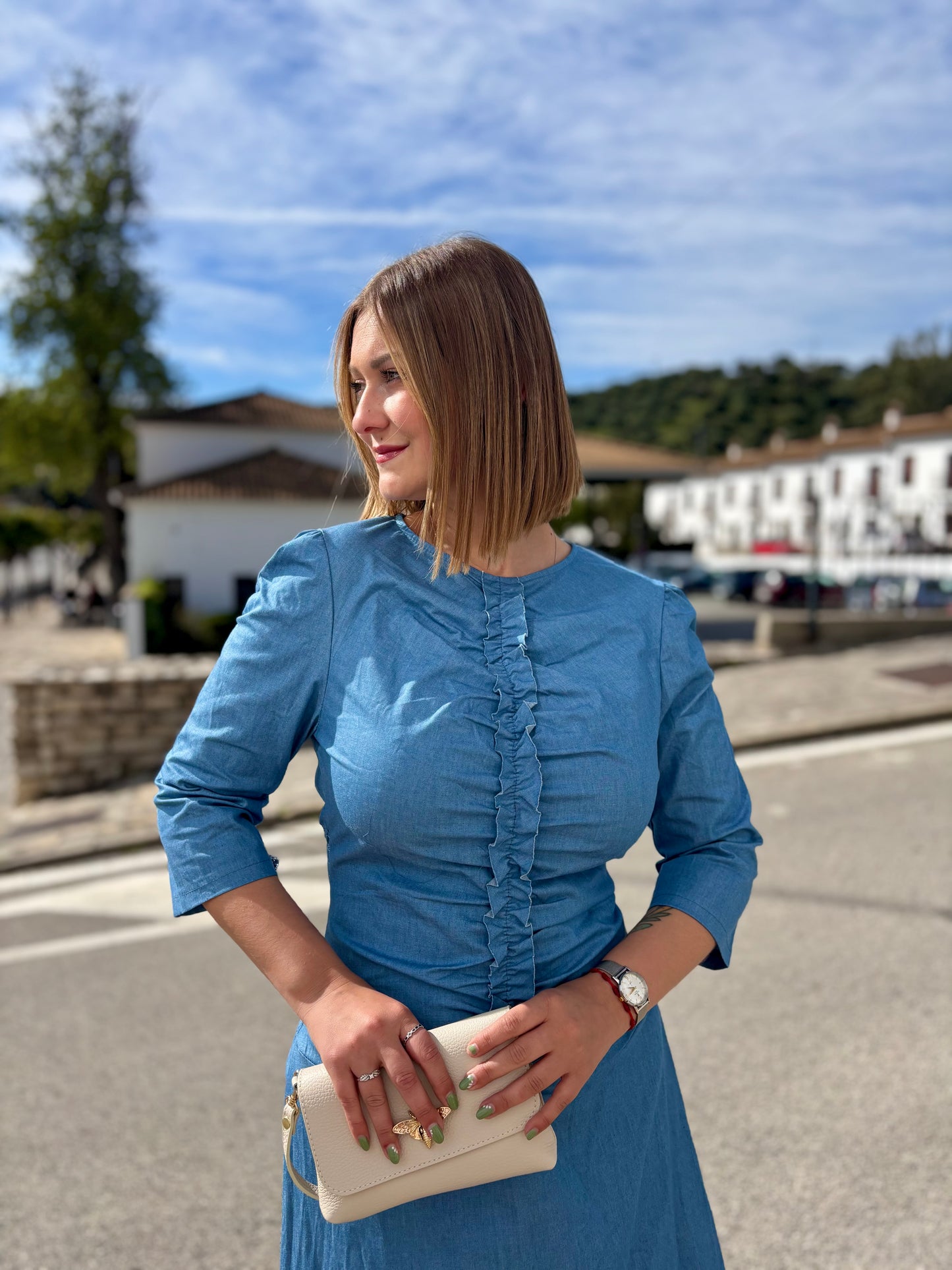 Vestido efecto vaquero