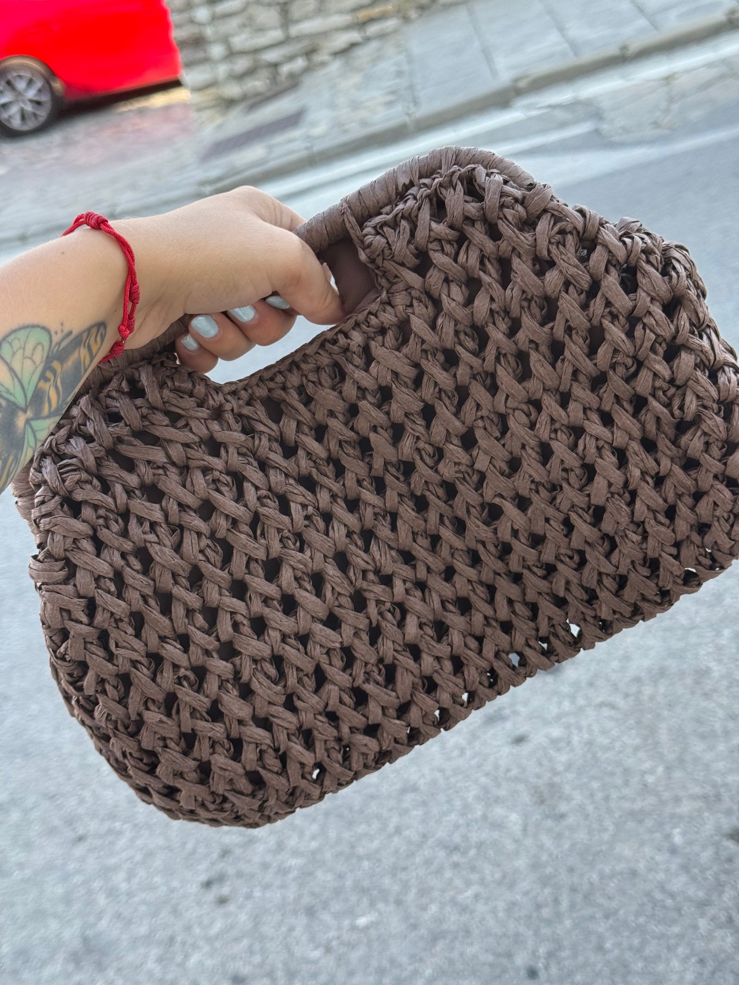 Bolso rafia marrón