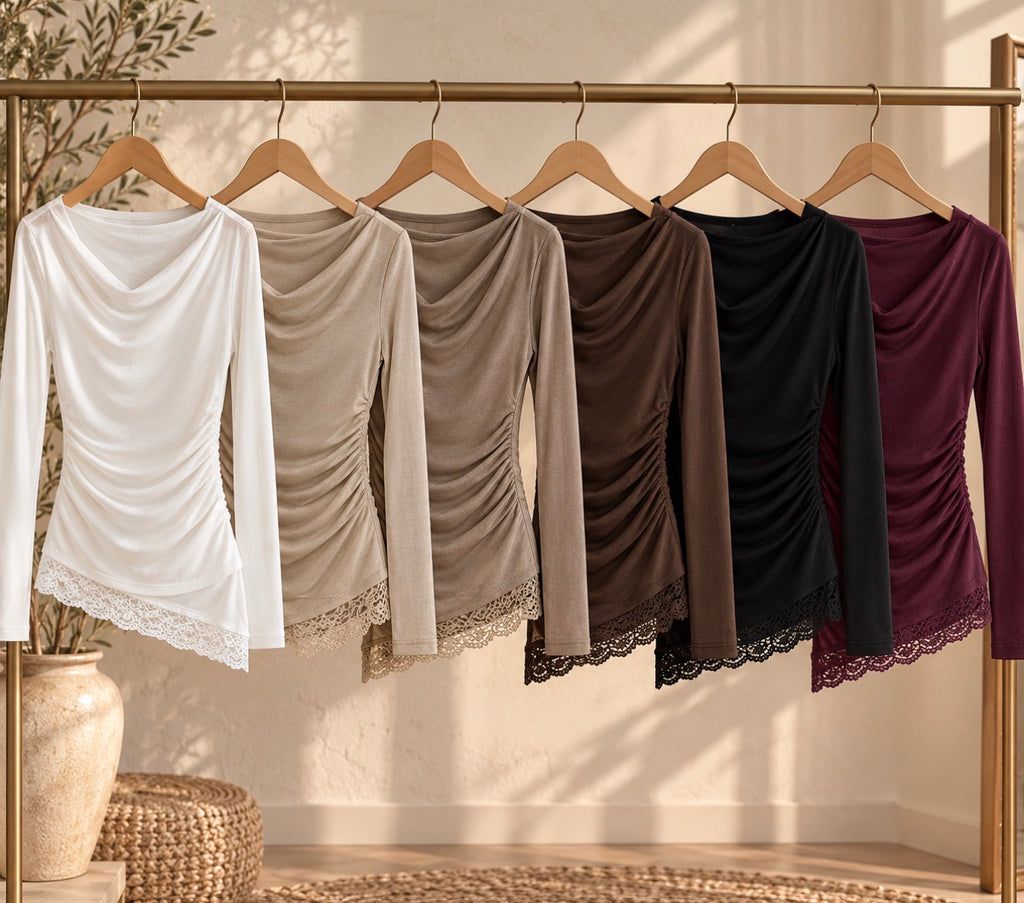 Blusa asimétrica encaje