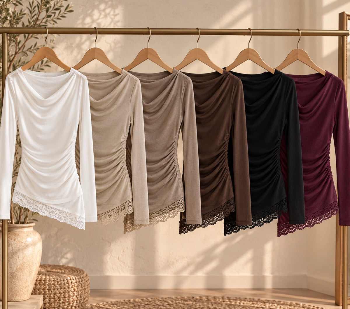 Blusa asimétrica encaje