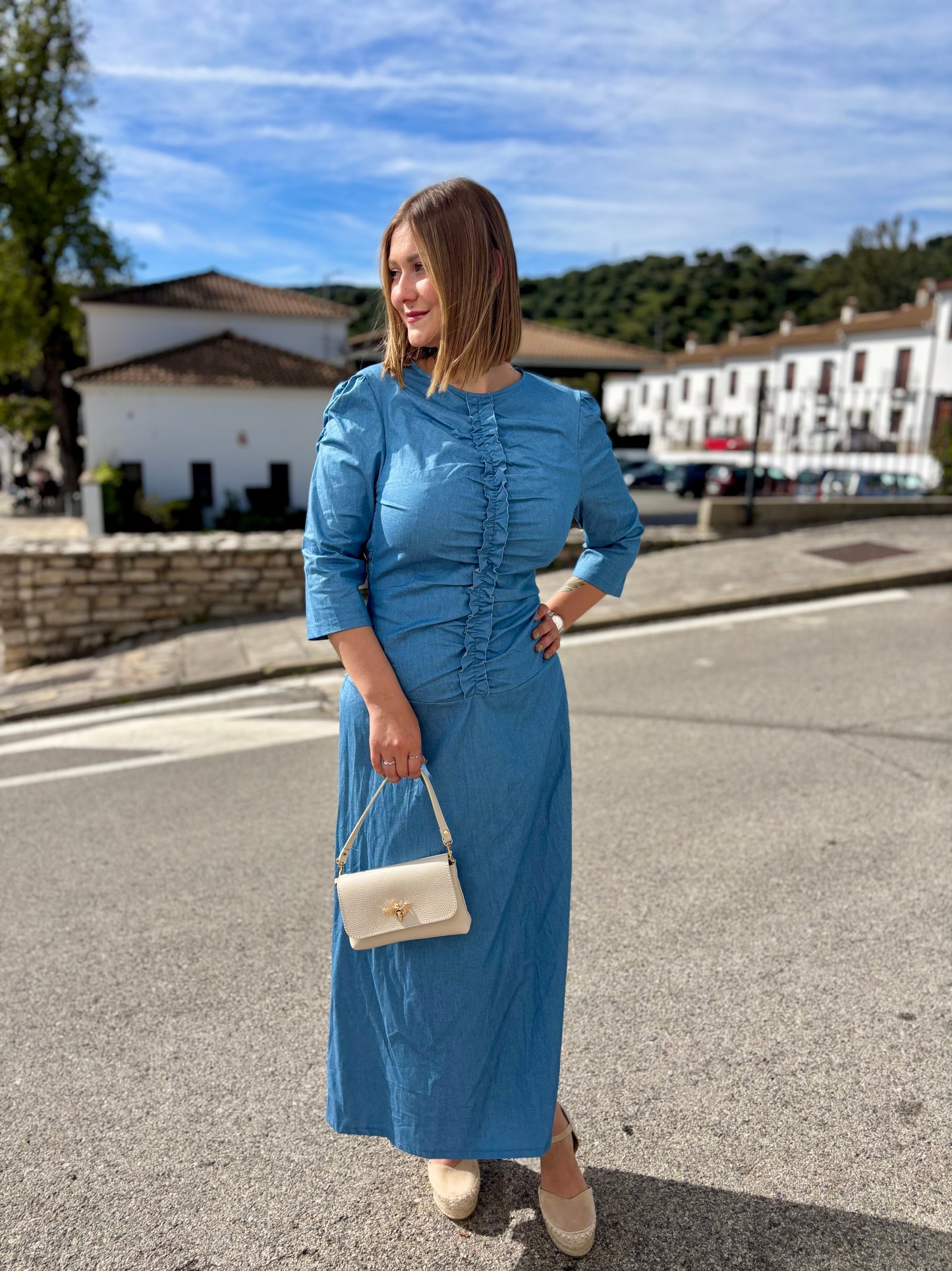 Vestido efecto vaquero