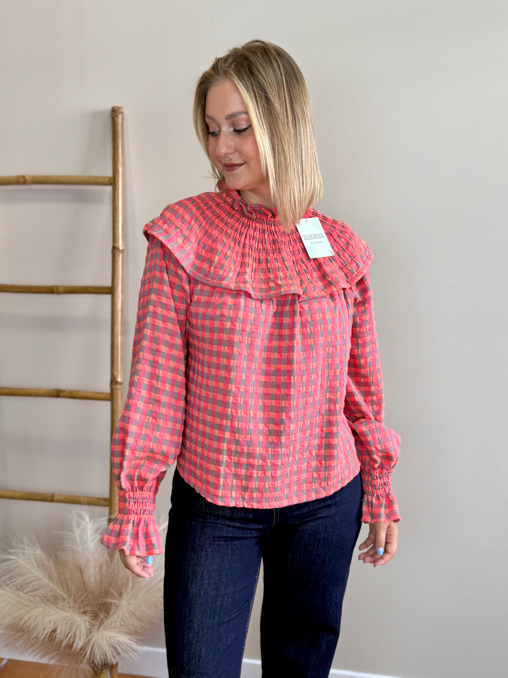 Blusa Vichy flúor