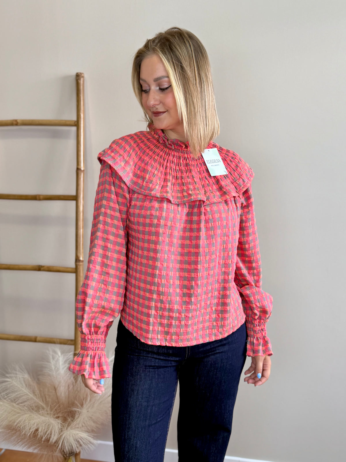 Blusa Vichy flúor