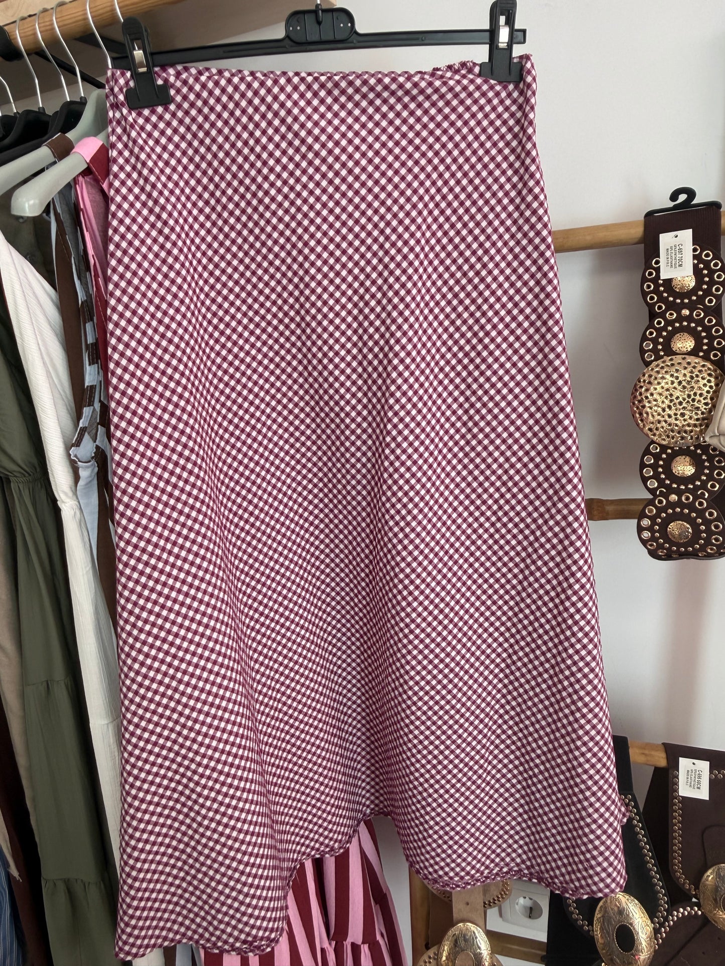Falda vichy morada